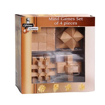 Houten Denkpuzzel, 4dlg.
