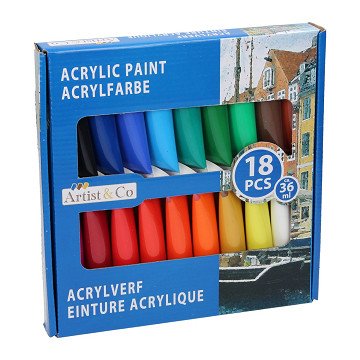 Acrylic paint, 18 pcs.