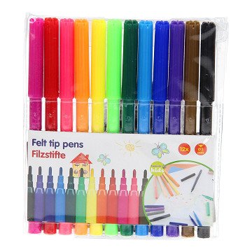 Felt-tip pens, 12 pcs.