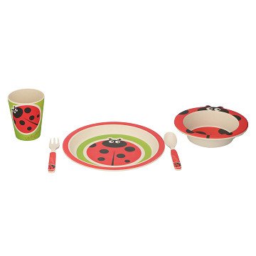 Kinderservies Bamboe, 5dlg. - Lieveheersbeestje