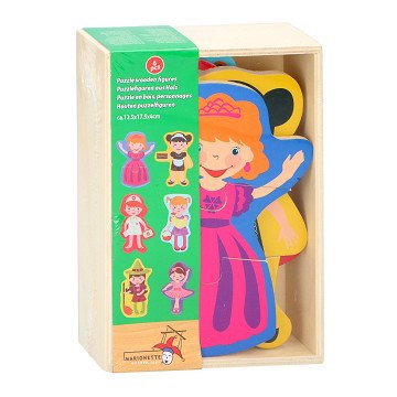 Houten Puzzel Figuren Beroepen Meisje, 6dlg.