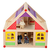 Wooden Dollhouse, 11 pcs.