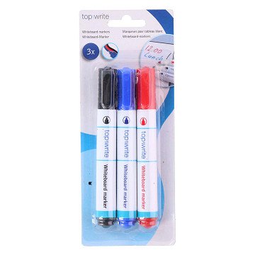 Whiteboard markers red, blue, black - pack of 3