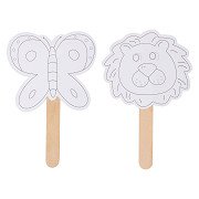 Decoratie Maskers met Houten Handvat, 4st.