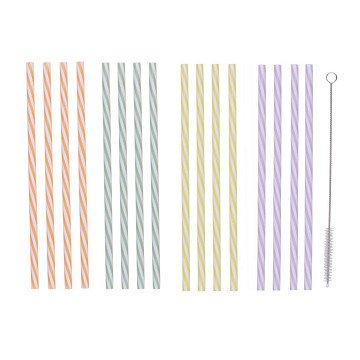 Reusable Straws with Brush, 25pcs.