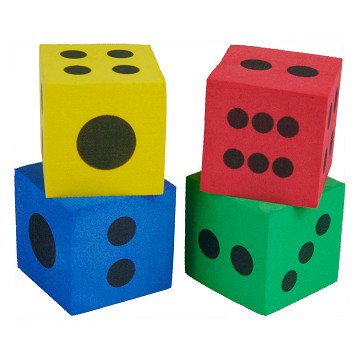Colored Foam Dice - Pack of 4