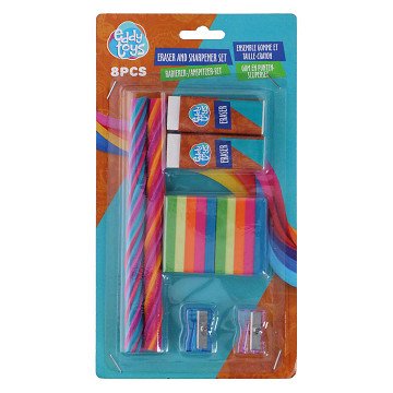 Eraser and Pencil Sharpener Set, 8 pcs.