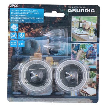 Solar-Teelichter, 2 Stück.