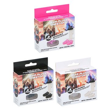 Set wiederverwendbarer Ohrstöpsel - 3 Stück.