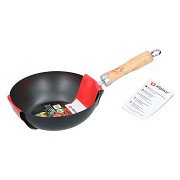 Wok pan with wooden handle, 20.5 x 6 cm