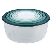 Bewaardoos 6 dlg met deksel, rond