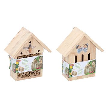 Insektenhotel aus Holz Schmetterlinge/Bienen