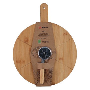 Alpina Pizza Board and Pizza Cutter, 2 pcs.