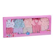 Poppenkleding set, 8dlg.