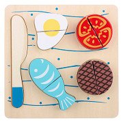 Wooden Cutting Puzzle Meat & Fish - 9 pcs.