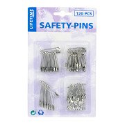 Safety pins, 120 pcs. 4 sizes
