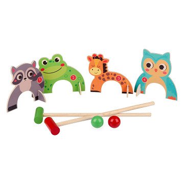 Wooden Croquet Game Animals, 8 pcs.