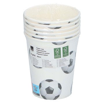 Football Party Cups, 6 pcs.