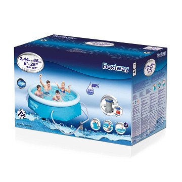 Bestway Fast Set Swimming Pool (with Filter Pump), 244x68cm