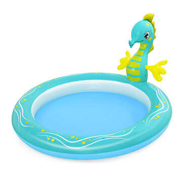 Bestway Paddling Pool with Sprayer Seahorse, 188x160x86cm