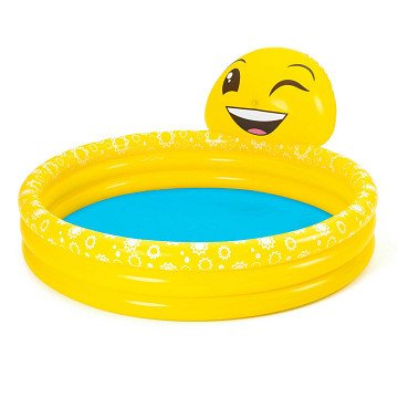 Bestway 3-Ring Swimming Pool with Sprinkler Summer Smiles, 165x144x69cm