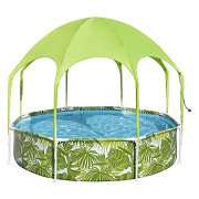 Bestway My First Frame Zwembad Splash-In-Shade Play Rond met UV Zonnescherm, 244cm