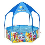 Bestway My First Frame Pool Splash-In-Shade Spielrunde mit UV-Sonnenschutz, 183 cm