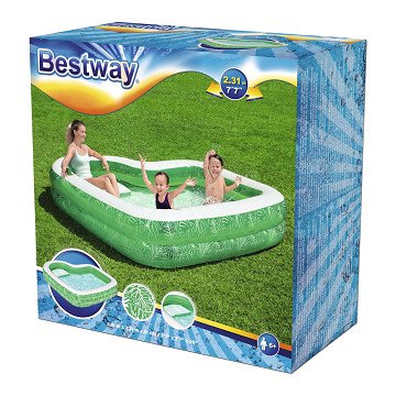Bestway Family Pool Rectangle Tropical Paradise with Seat, 231cm