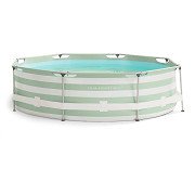 Swim Essentials Luxus-Pool mit grünen Streifen, rund