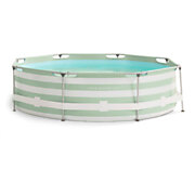 Swim Essentials Luxus-Schwimmbecken mit grünen Streifen, rund