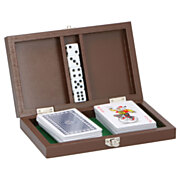 Playing card set in wooden box