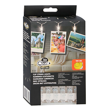 Light string with clamps and 16 LED lights, 2M