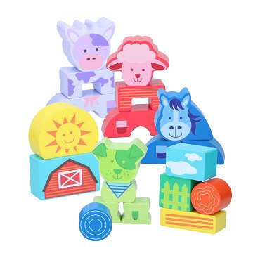 Wooden Blocks Farm, 20pcs.