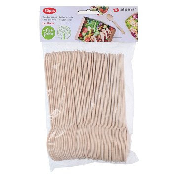 Disposable Spoon Wood 16cm, 50 pcs.