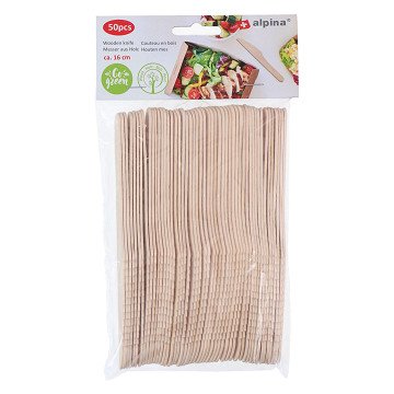 Disposable Knife Wood 16cm, 50 pcs.