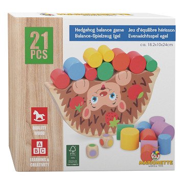 Wooden Hedgehog Balance Game, 21 pcs.