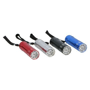 Colored Aluminum Flashlight - 9Led