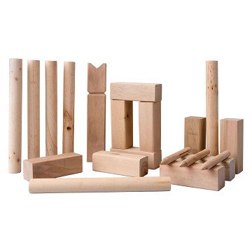 Kubb-Wurfspiel aus Holz, 21-teilig.