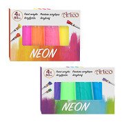 Acrylic paint Neon, 4 pcs.