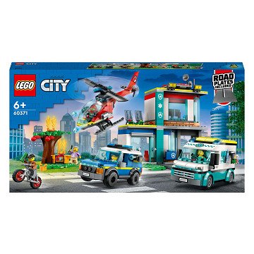 LEGO City 60371 Hoofdkwartier van Hulpdienstvoertuigen