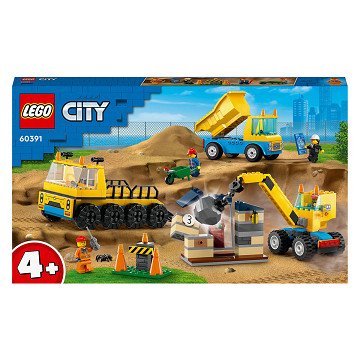 LEGO City 60391 Muldenkipper, Bau-LKW und Abbruchkran