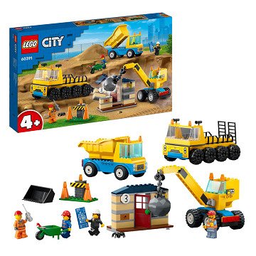 LEGO City 60391 Muldenkipper, Bauwagen und Abbruchkran