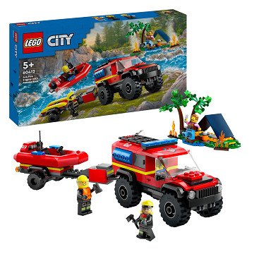 LEGO City 60412 4X4 Fire Truck with Rescue Boat
