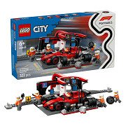 LEGO City 60443 F1 Boxenstopp und Boxencrew mit Ferrari-Auto