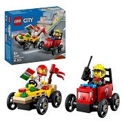 LEGO City 60458 Rennwagen-Paket: Pizza Van Vs. Feuerwehrauto