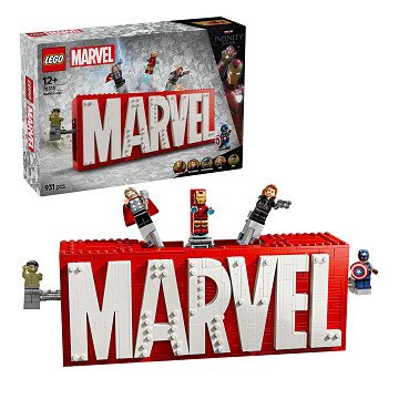 LEGO Super Heroes 76313 Marvel-Logo und Minifiguren