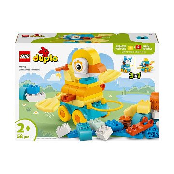 LEGO Duplo 10448 3-in-1 Tiere auf Rädern, Kleinkinderspielzeug