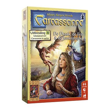 999 Games Carcassonne: De Draak, de Fee en de Jonkvrouw Uitbreiding Bordspel