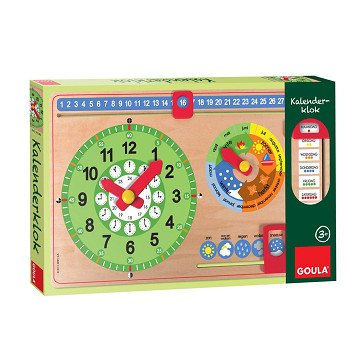 Goula Houten Kalenderklok