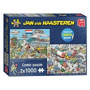 Jan van Haasteren Jigsaw Puzzle - Traffic Chaos, 2x1000 pcs.